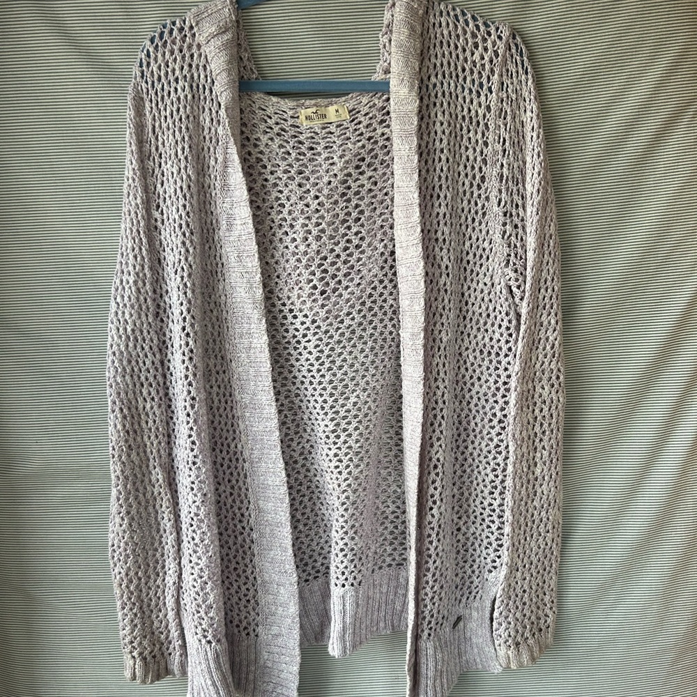 CLOSEOUT - Light Purple Open-Knit Women's Sweater
